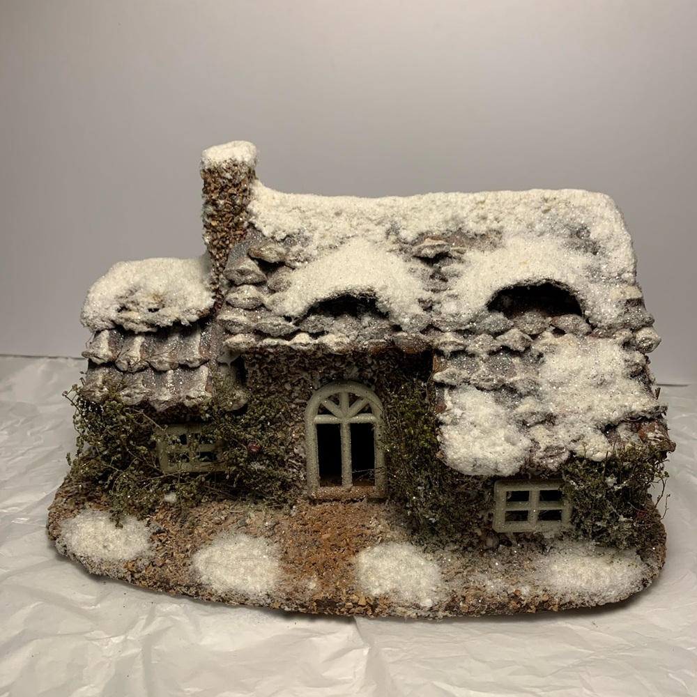 Snow-Covered Decorative Holiday Cottage Winter scenery Village Home